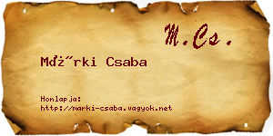 Márki Csaba névjegykártya